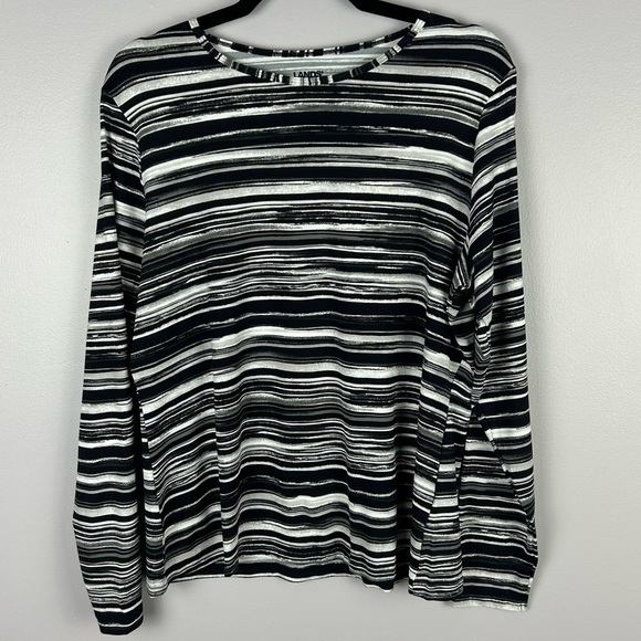 Lands’ End Crew Neck Long Sleeve Rash Guard UPF 50 Protection Swim Tee Size L - Picture 2 of 10